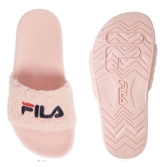 Fila Fuzzy Slide Sandals Pink Sz 10 - Picture 5 of 7